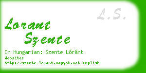 lorant szente business card